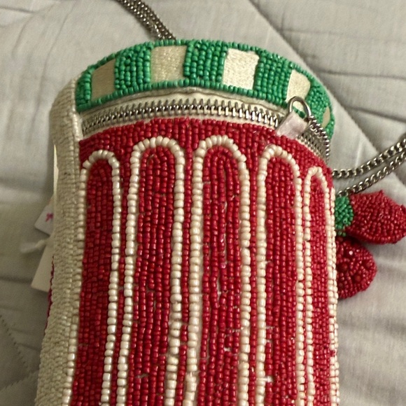 Handcrafted Raspberry Jam Beaded Crossbody Bag - Picture 4 of 8